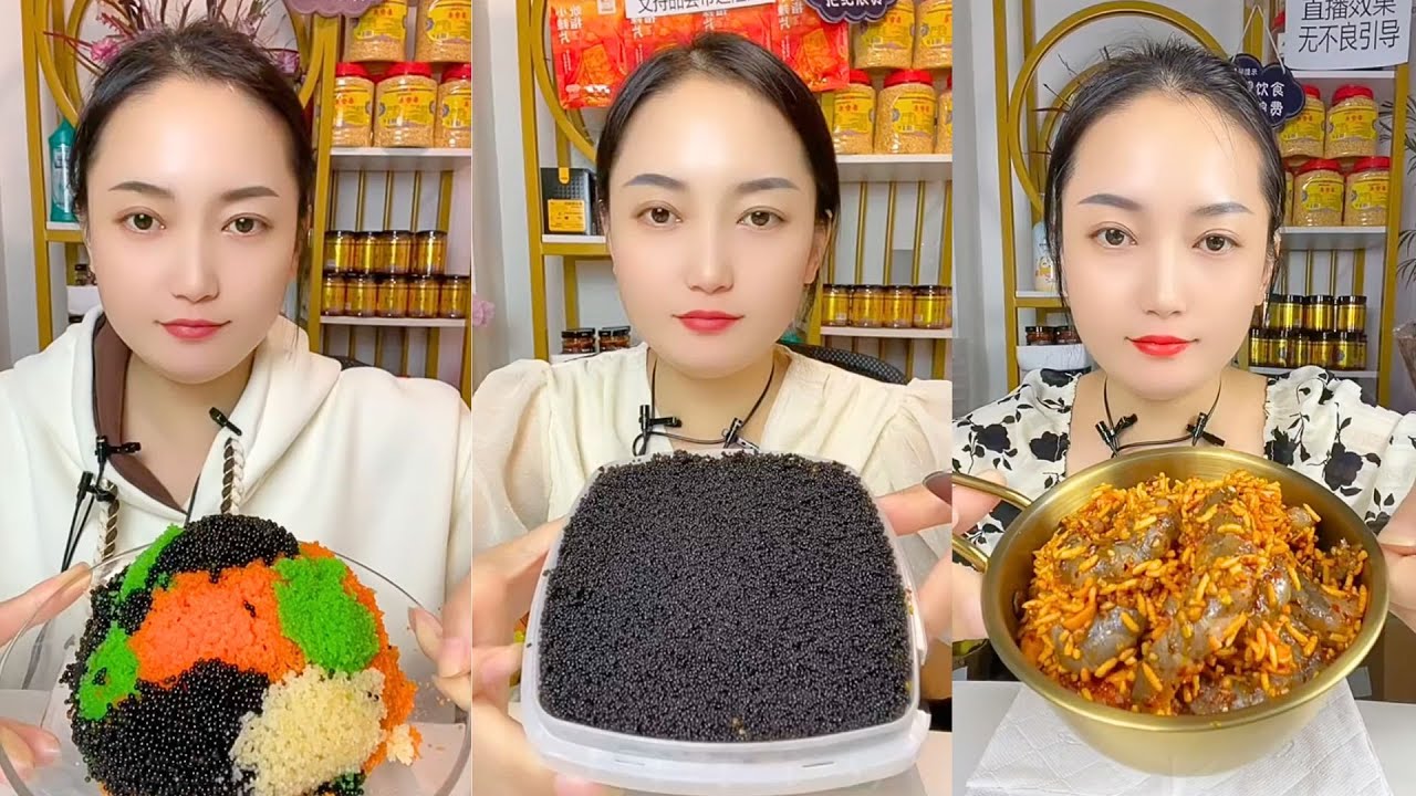 Rainbow Fish Roe ASMR Eating Sounds | Colorful Texture Mukbang #314