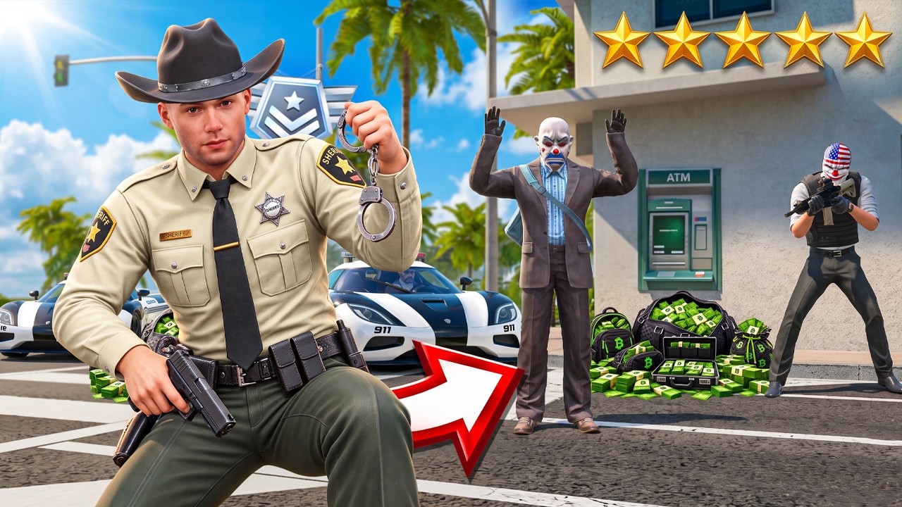VIREI POLICIAL E FUI ATR&Aacute;S DOS MAIS PROCURADOS DO FLEX CITY!
