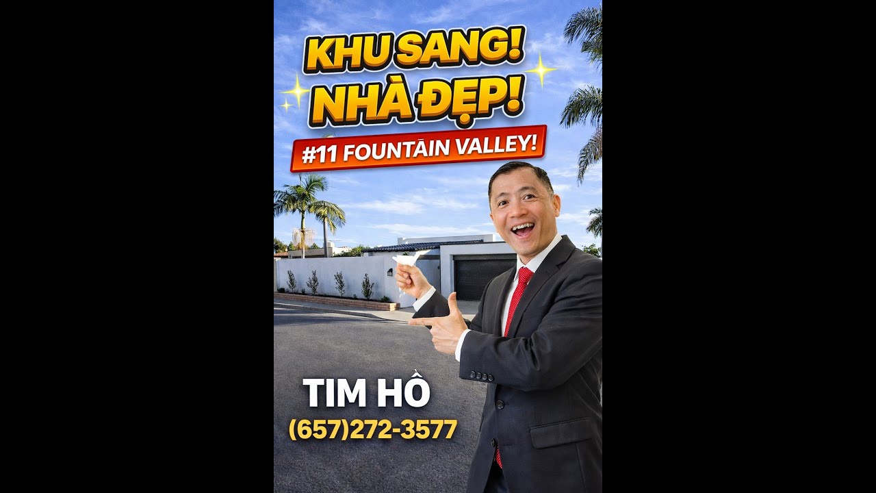 11. FOUNTAIN VALLEY, KHU SANG NHÀ ĐẸP, CORNER LOT 6,800 SQFT, 3B 2BA, 1,820 SQFT. GIÁ $1,449,999