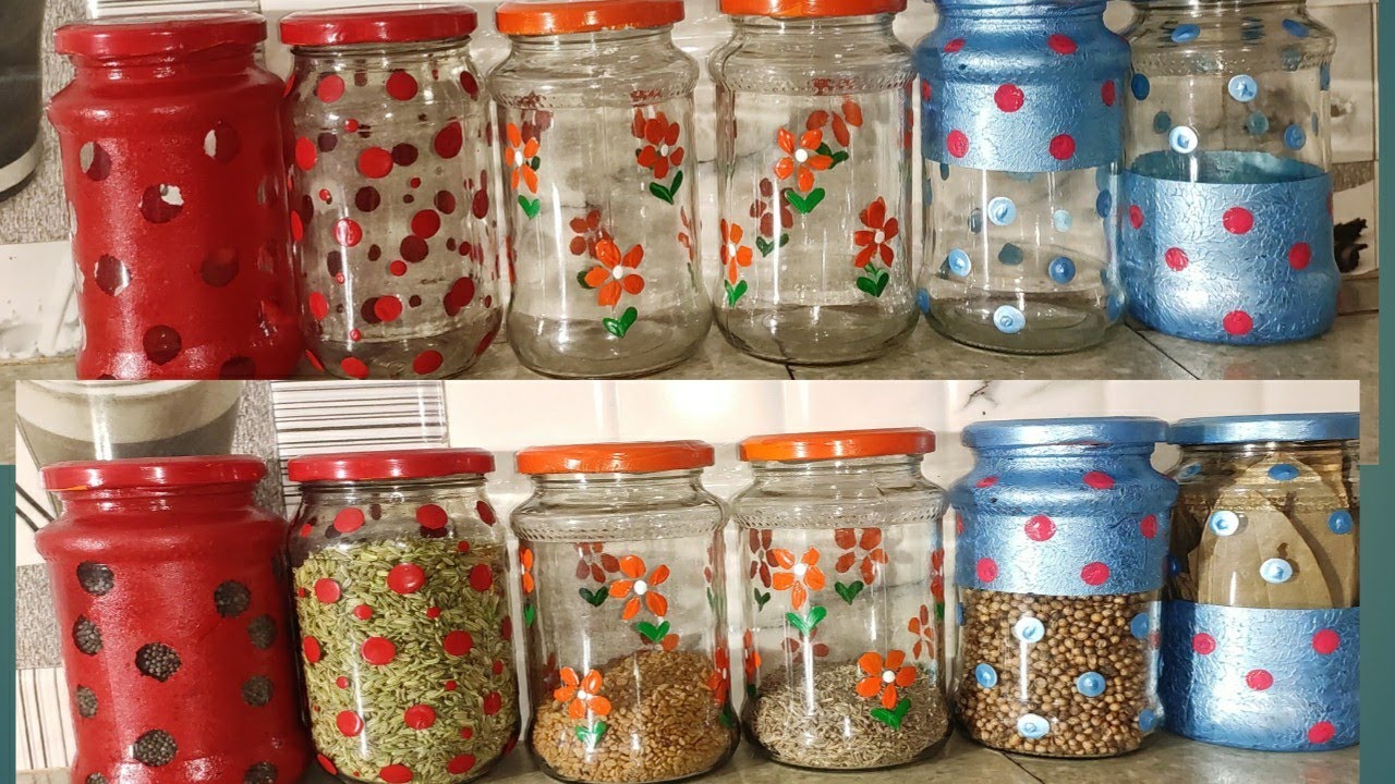 6Easy And Beautiful Glass Jar Painting Ideas| Best Recycling Ideas To Use Empty Jam or Pickle Bottle