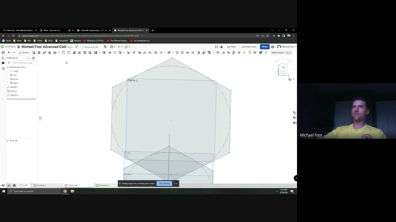 OnShape lofts: Trash Can Walkthrough