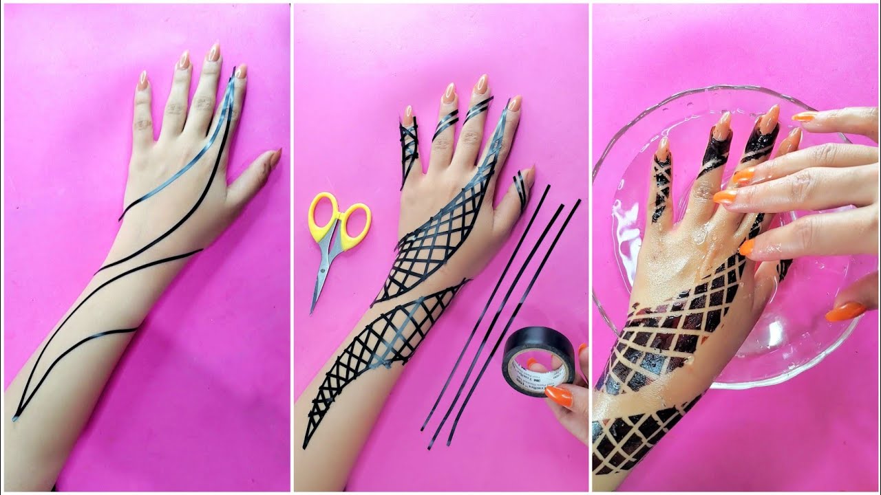 للرائعات اجمل شرائط الحنه السودانية💎اشكال هندسية رائعة  use the tape to make this unique