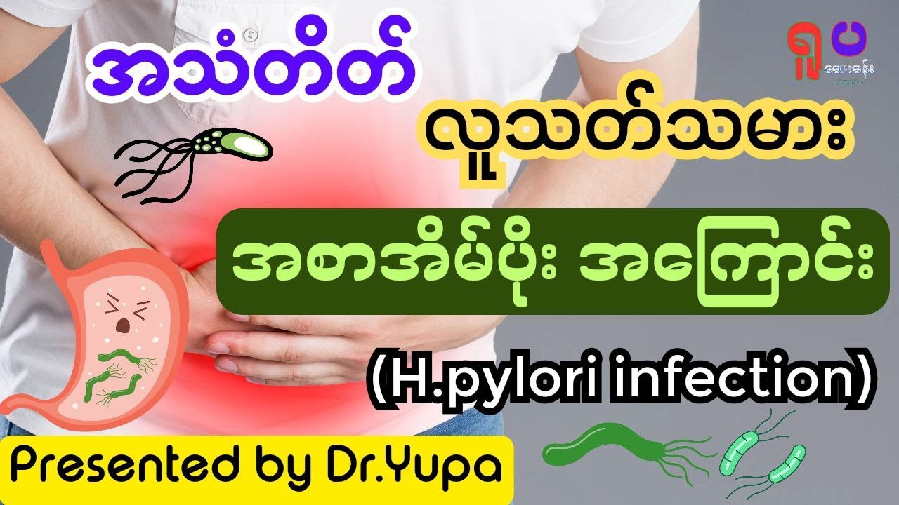 မြန်မာနိုင်ငံရဲ့လူဆယ်ယောက်မှာငါးယောက်နှုန်းဖြစ်နေတဲ့အစာအိမ်ပိုး -Helicobacter Pylori Infection