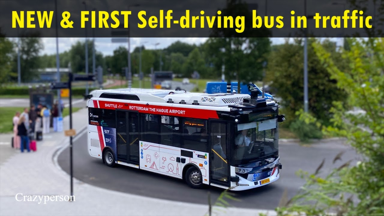 Eerste Zelfrijdende RET Bus Rotterdam Meijersplein op Openbare Weg