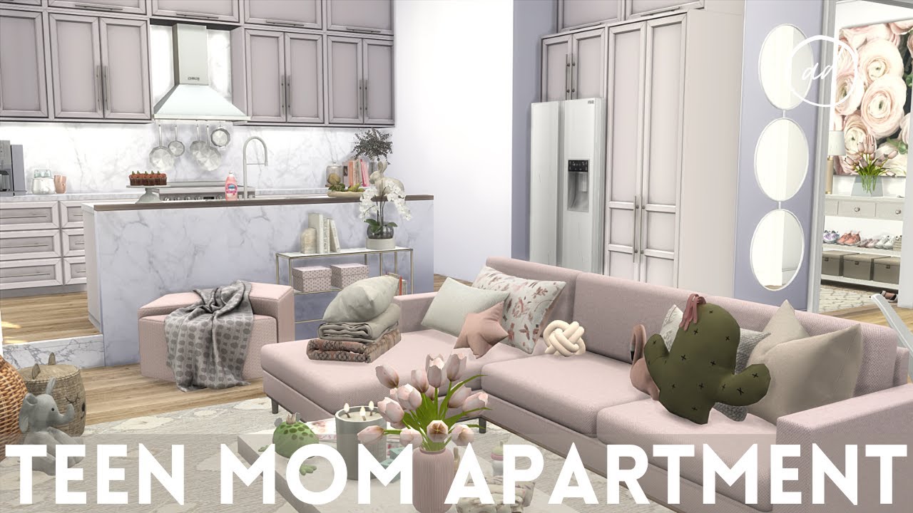 КВАРТИРА ДЛЯ МАМЫ-ПОДРОСТКА С 2 МЛАДЕНЦАМИ || Sims 4 || CC SPEED BUILD