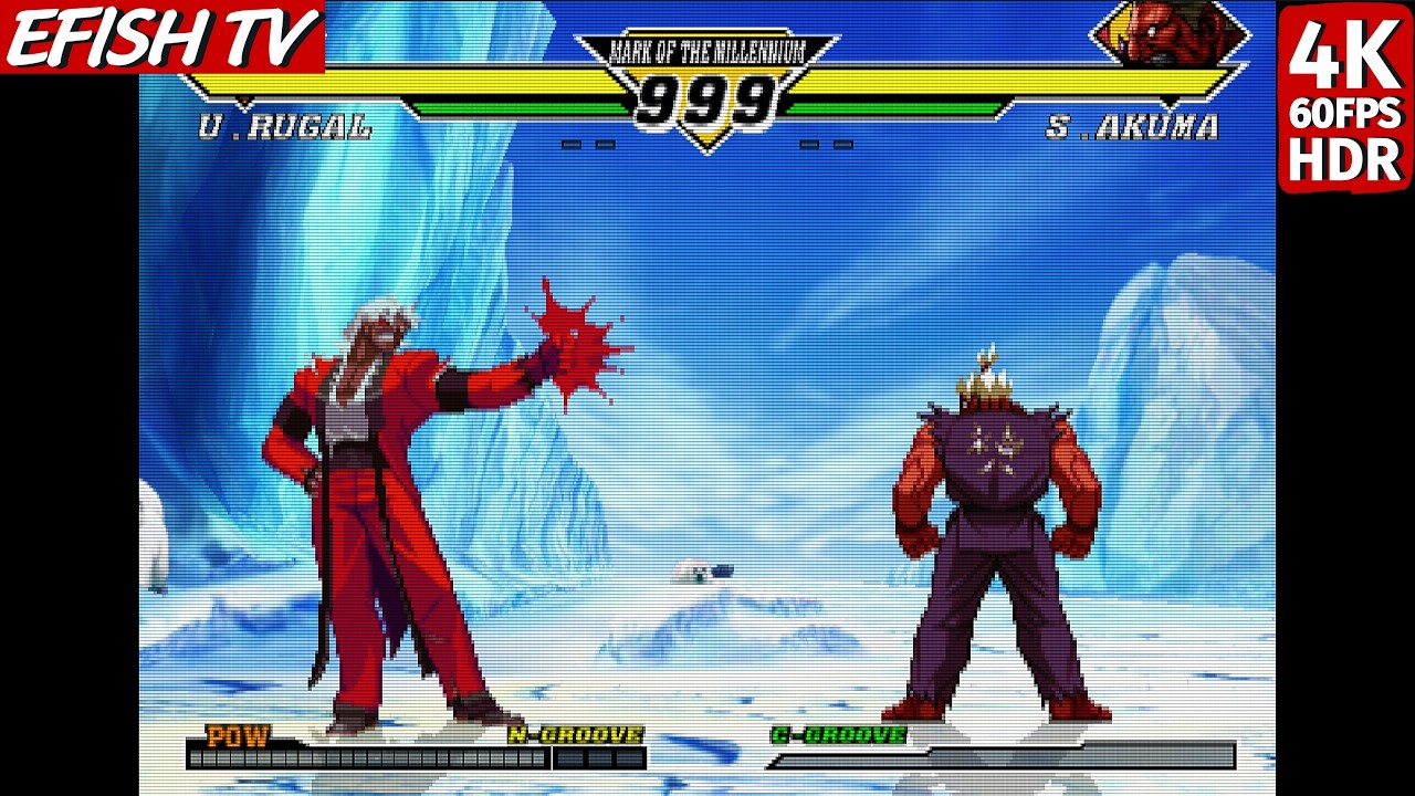 Ultimate Rugal vs Shin Akuma (Hardest AI) - Capcom vs SNK 2