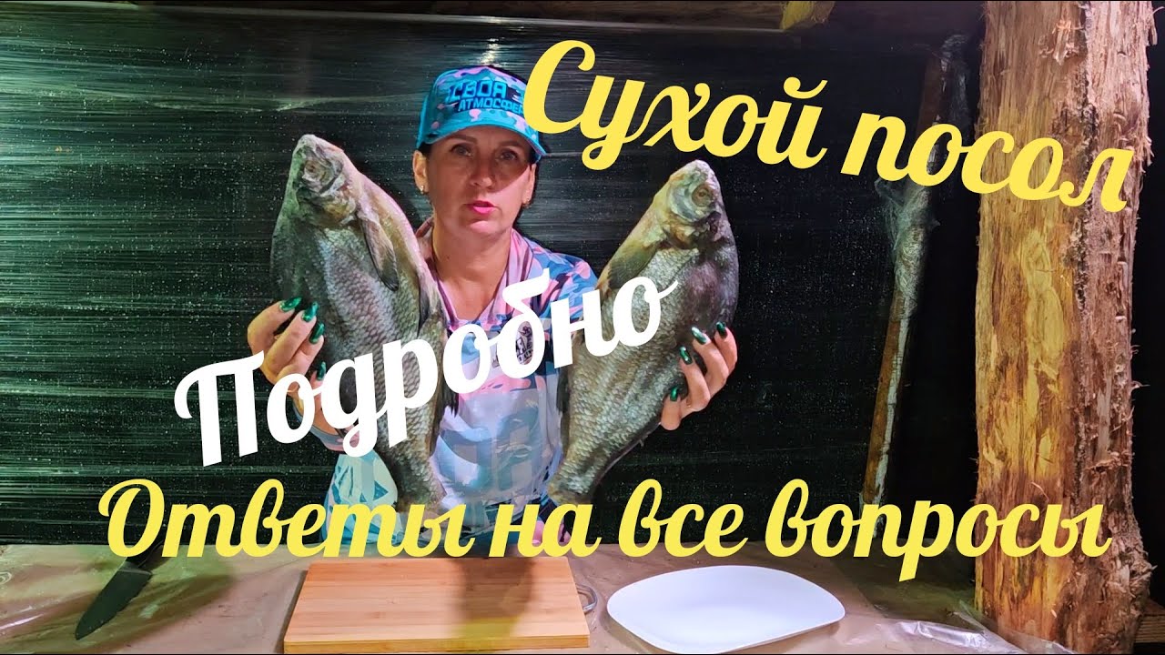 Крупная рыба сухим посолом в холодильнике. Как я солю рыбу. Вяленый ЛЕЩ. Ответы на все вопросы.