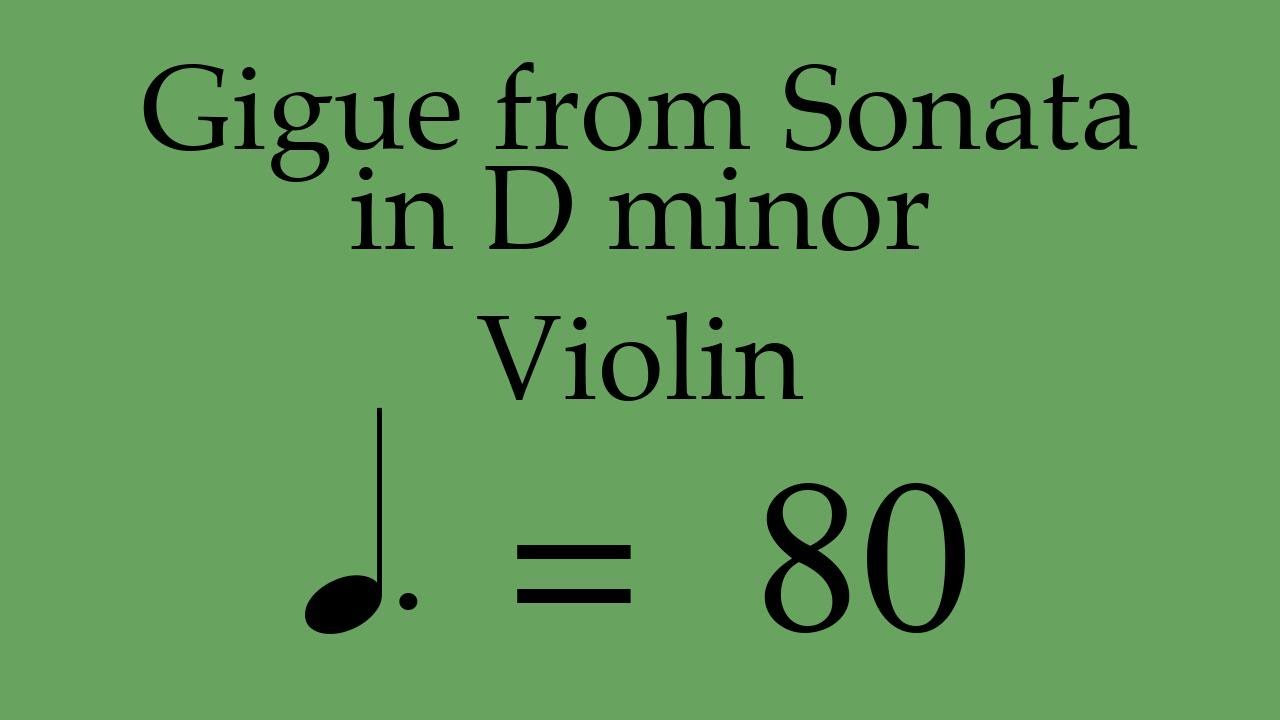 Suzuki Violin Book 5 | Gigue from Sonata in D minor | Piano Accompaniment | 80 BPM