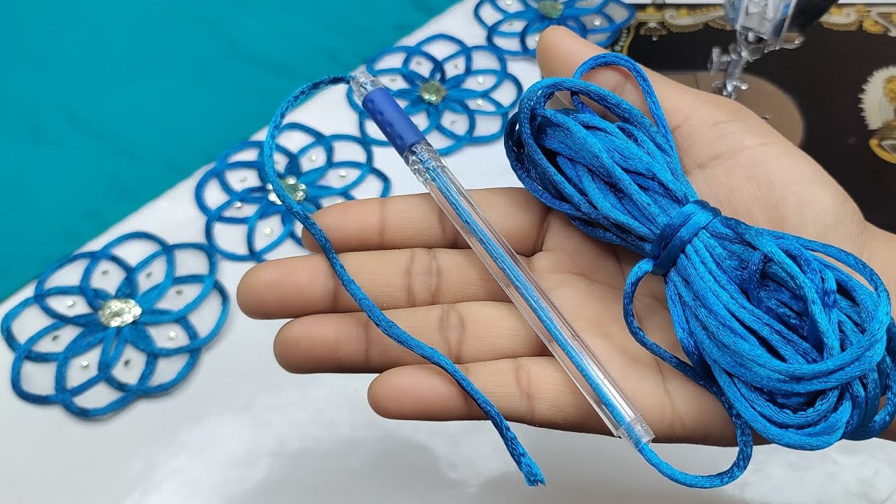 रेशमी Dori और Organza Fabric से बनाएं खूबसूरत Design/Normal machine embroidery designs | BR fashion