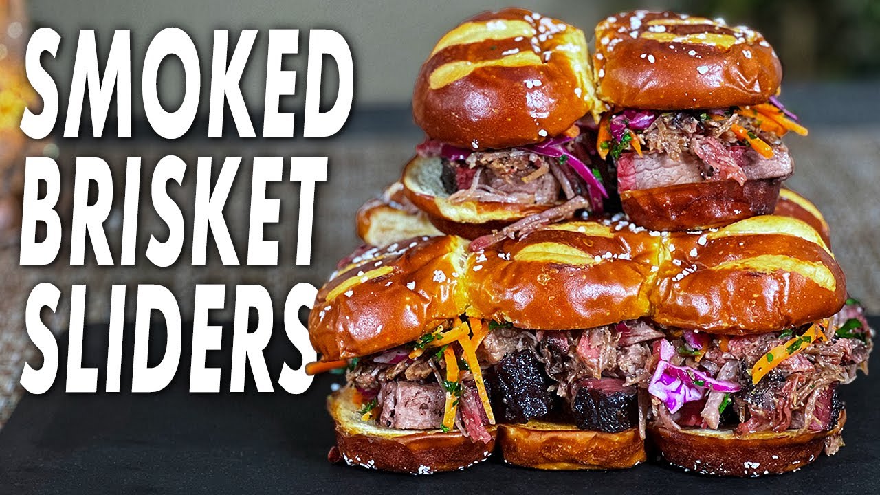 Smoked Brisket Sliders with Chimichurri Slaw