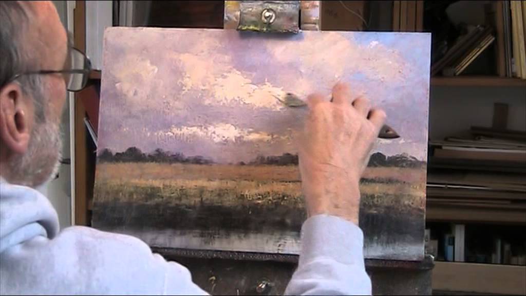 Windmill across a field  Acrylic