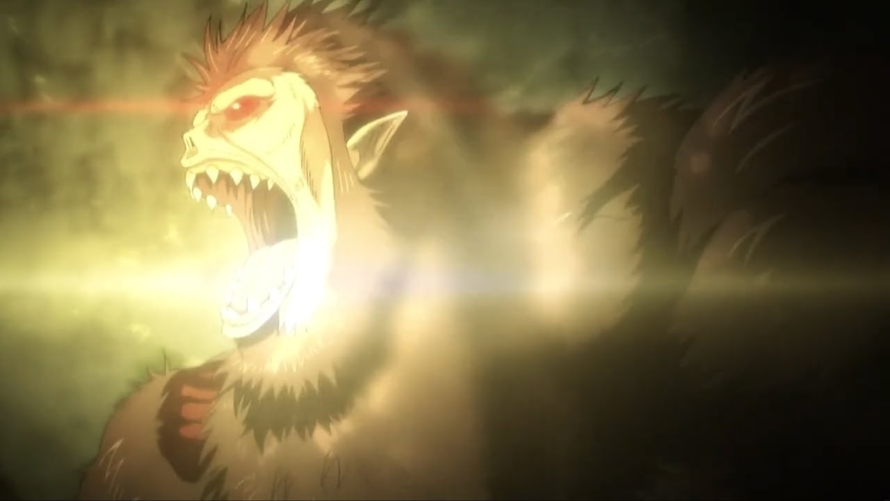 【進撃の巨人Final】叫び、ファルコやピクシス司令たちを巨人化させるジーク／Zeke screams and turns Falco, Pixis, and others into giants.