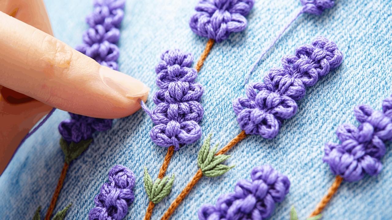 Amazing Embroidery Hack to Repair Torn Jeans 🌸♻️ Step by Step