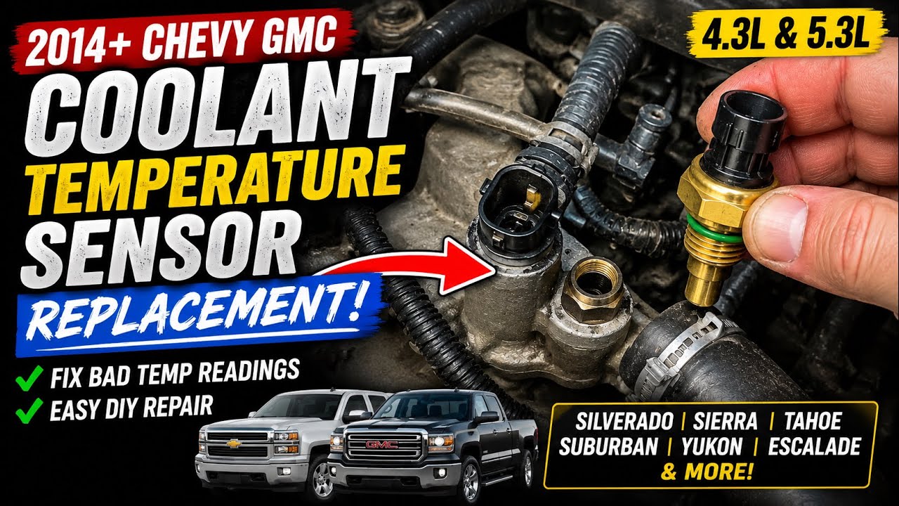 Замена датчика температуры охлаждающей жидкости для Chevrolet GMC 4.3 5.3 (2014+)