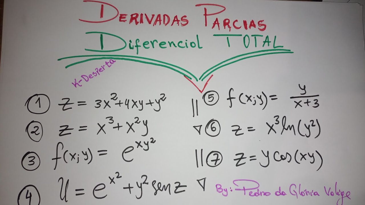 Derivadas Parciais e Diferencial total: Função de Diversas Variáveis