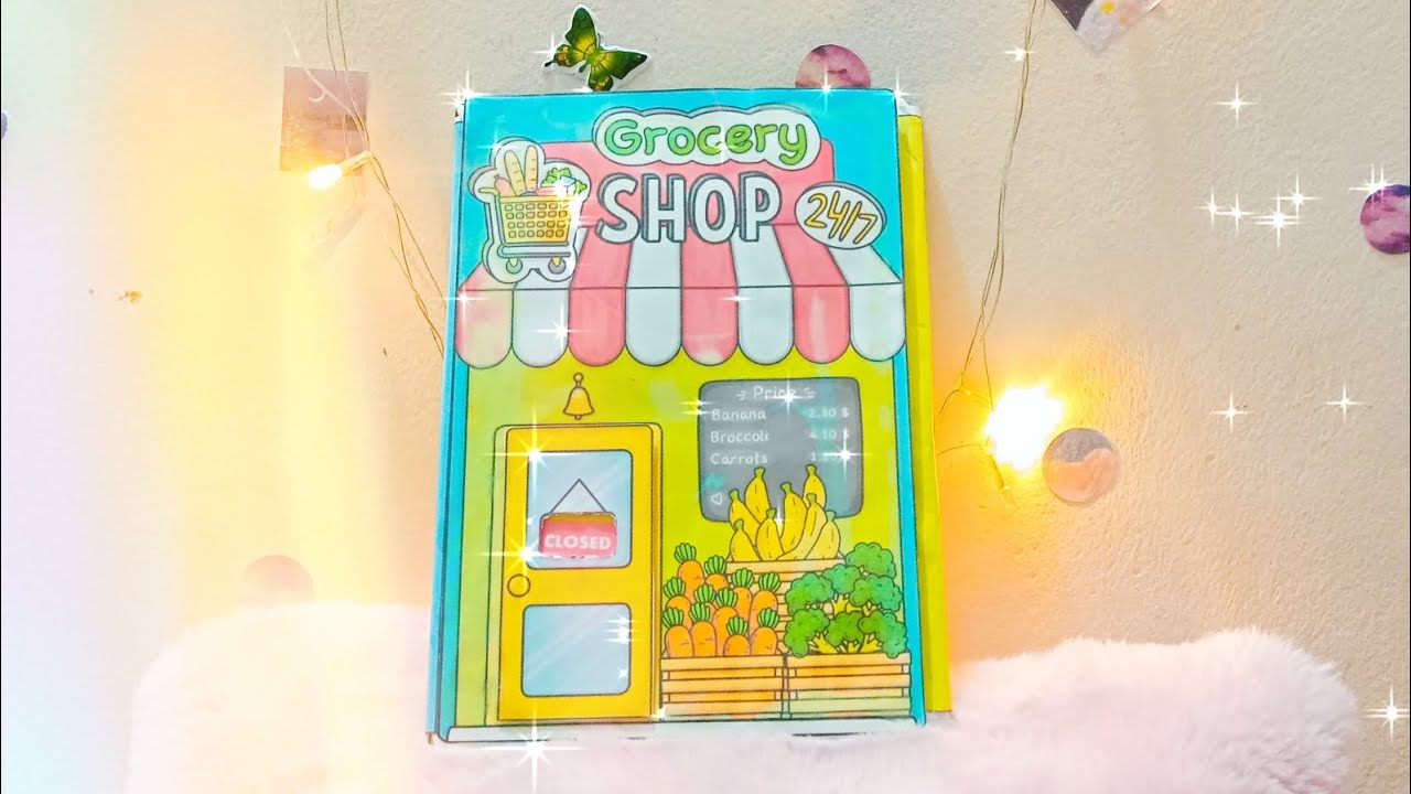 playing with paper grocery shop (+tutorial)|katemade#crafting #likes #paper #subscribe