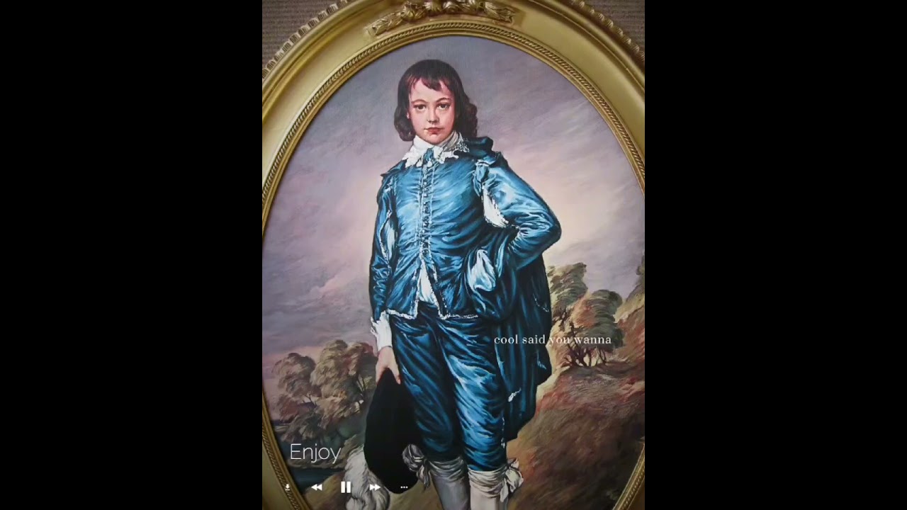 Vintage Ornate Gold Frame The Blue Boy Oil Painting Reproduction Art Print