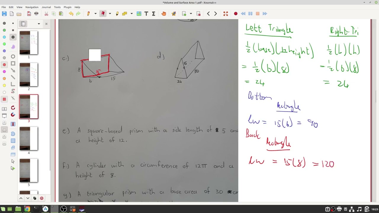 Volume and Surface Area Practice Questions -  Part 2 (Surface Area)