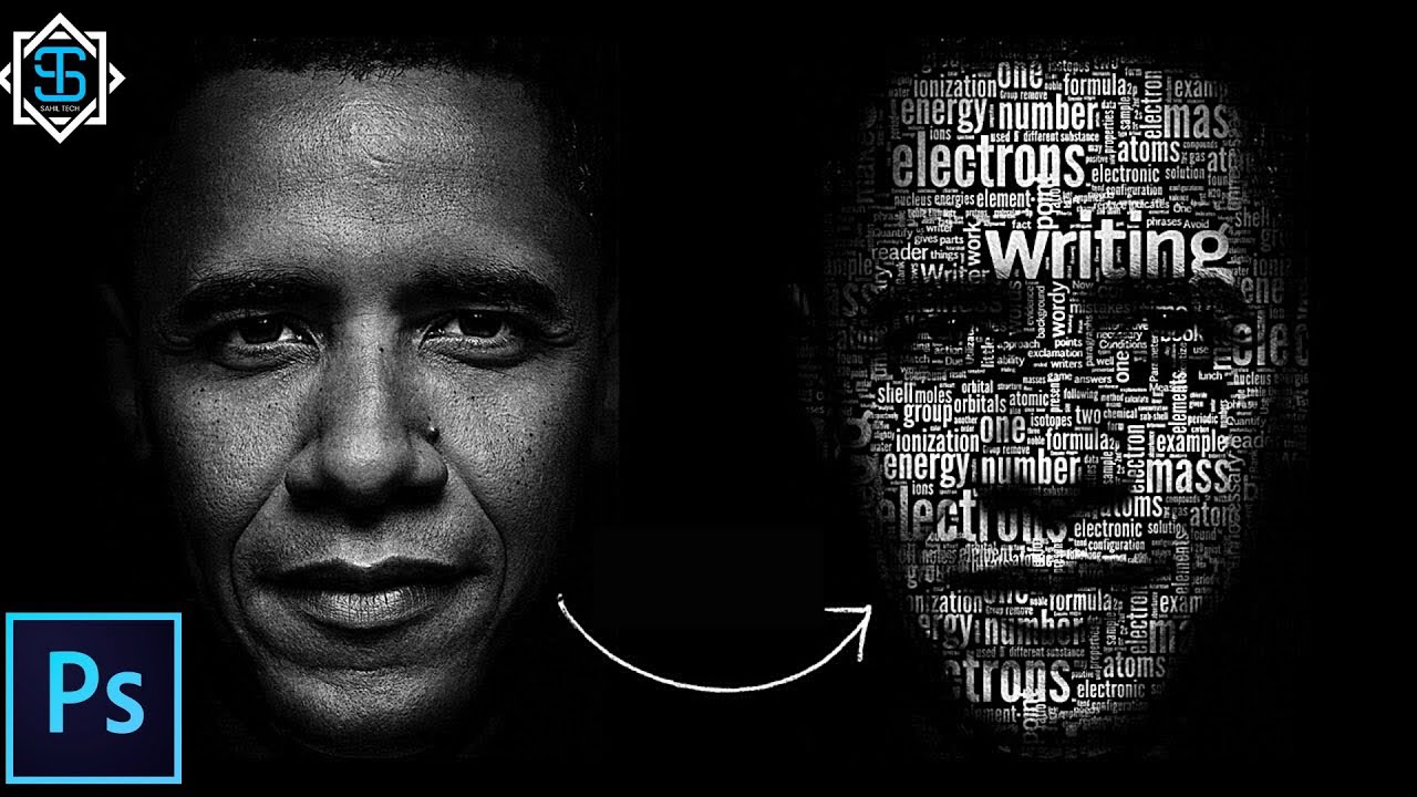 Adobe Photoshop | How to make a  Text Typography Face  Portrait in 2 mins  | Text Typography Photo !
