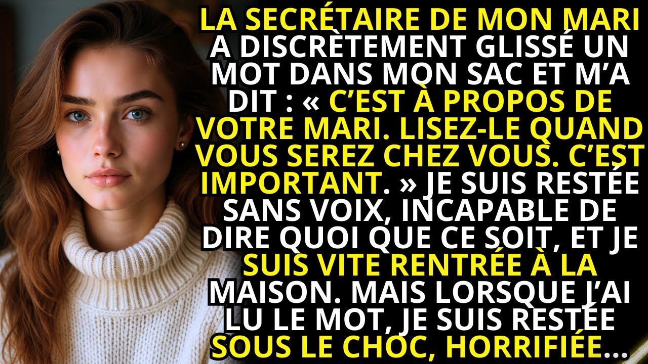La secrétaire de mon mari a mis une note dans mon sac… et en la lisant, je suis restée sous le choc…