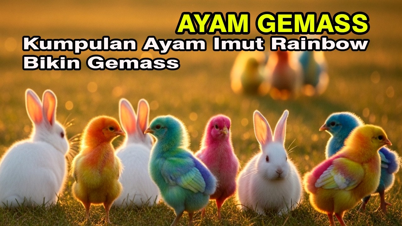 Ayam rainbow lucu,ayam warna warni gokil,Bebek & Kelinci Lucu terbaru#ayamgemass