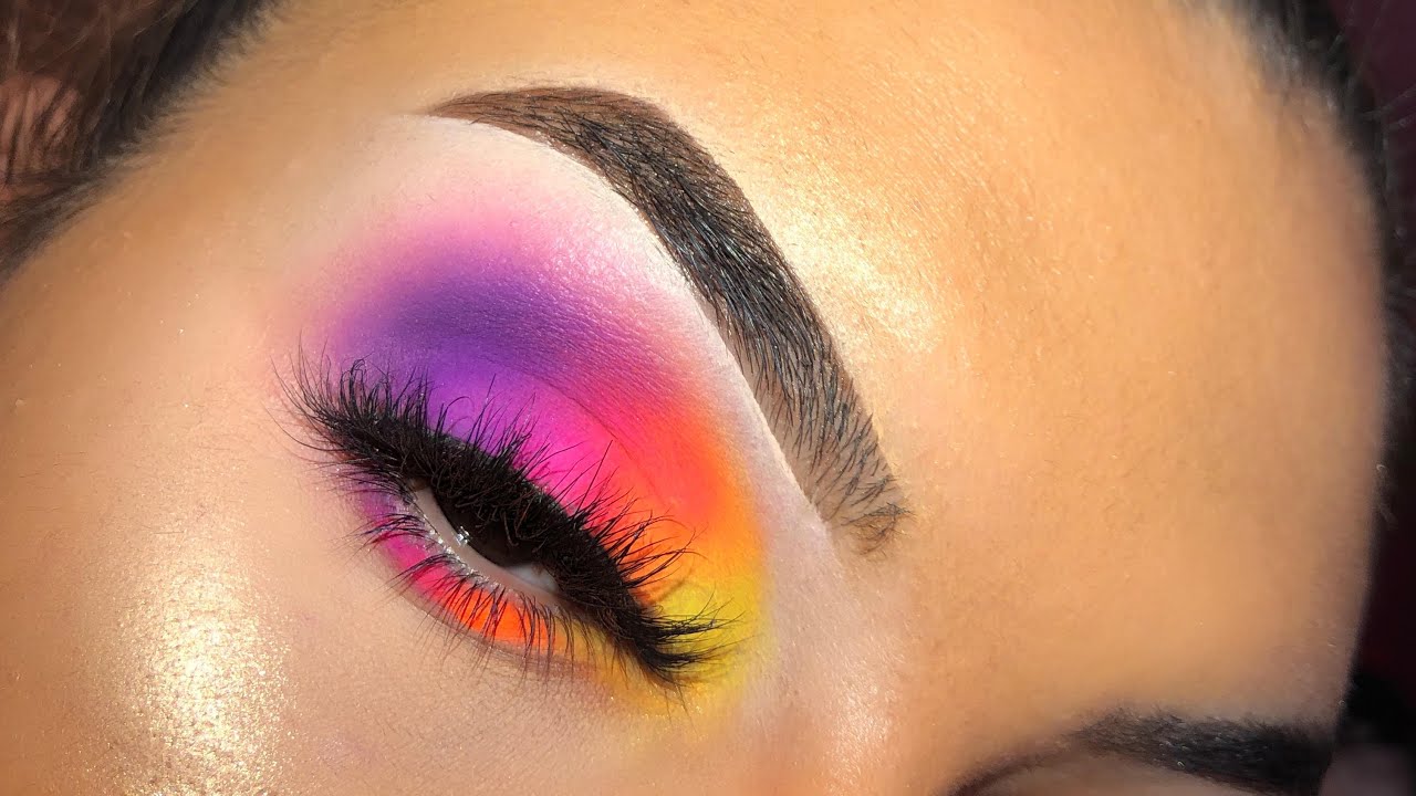 NEON SUNSET EYESHADOW MAKEUP TUTORIAL | Tia Shea