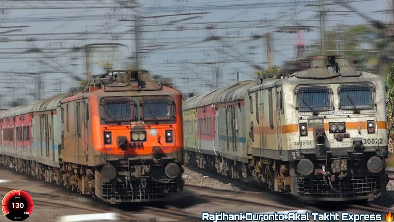 High Speed Crossing AB WAP7  130Kmph & 110Kmph🔥 | Rajdhani + Duronto + Akal Takht 🔥