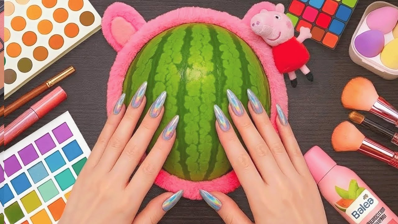 ASMR Makeup on Watermelon (No Talking)