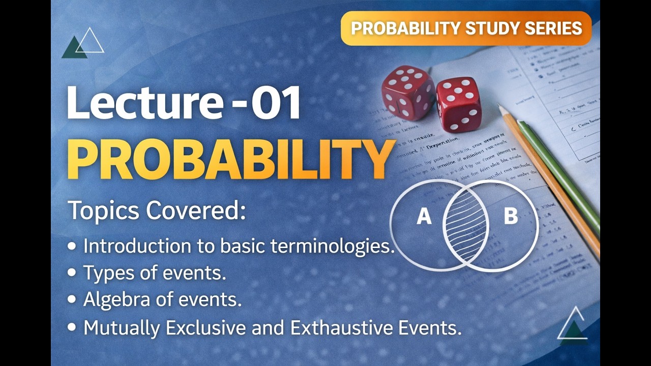 Probability Lecture 01 | Basic Terminologies, Types of Events & Algebra of Events | Class 11 Maths