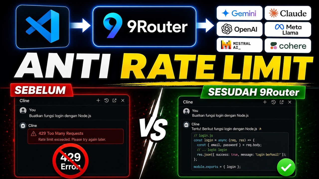 Cara Install 9Router di VS Code &mdash; Tutorial Lengkap