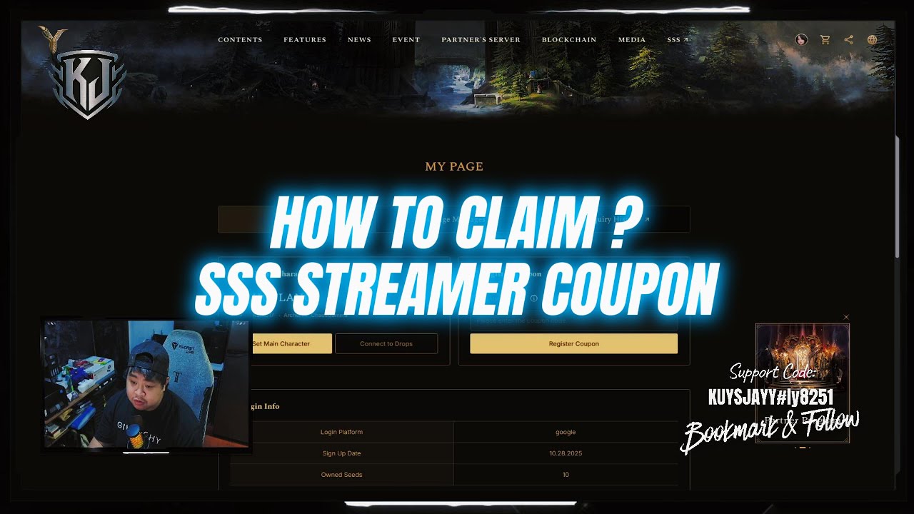 HOW TO CLAIM SSS STREAMER COUPON? | Full Guide (Legend of Ymir) 🌿🎁