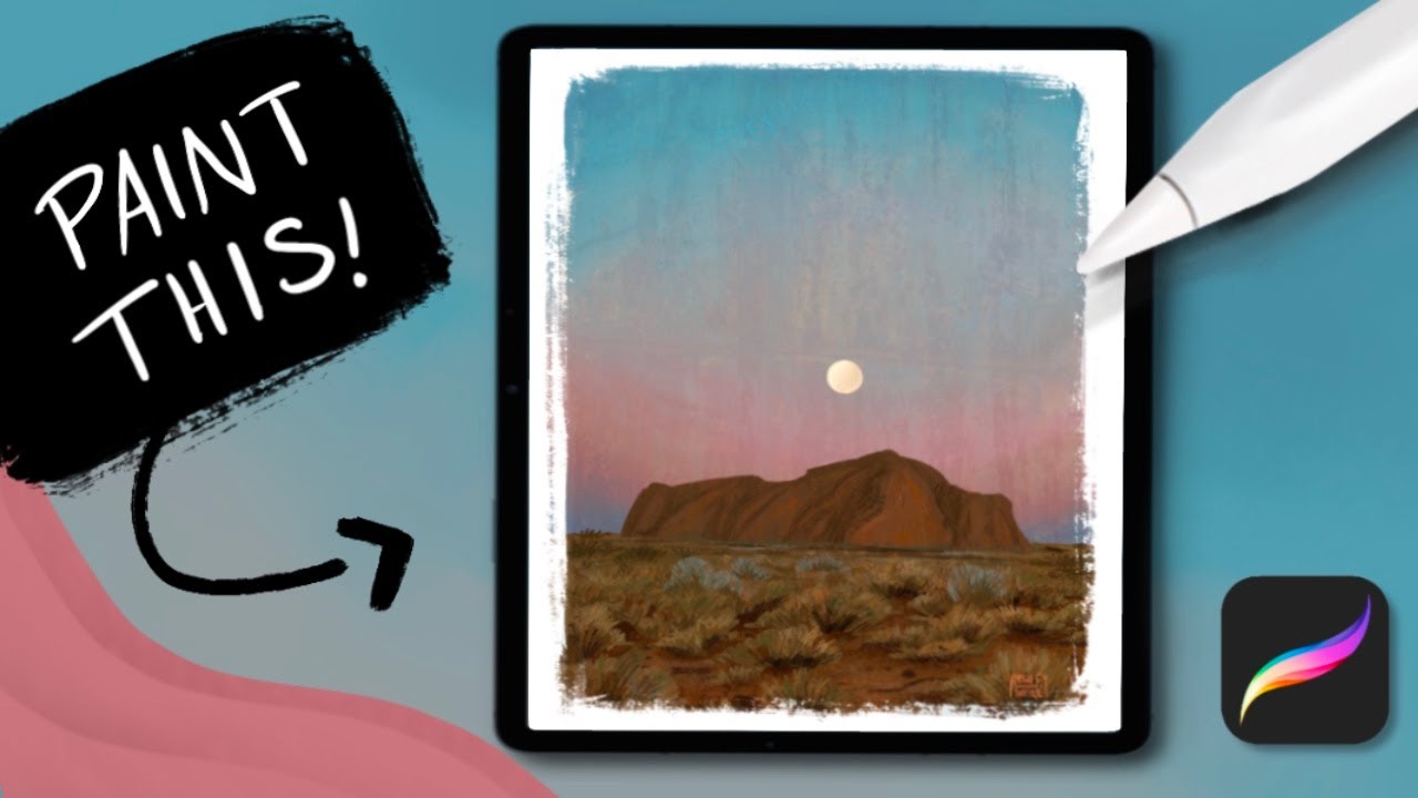 How To Paint a Textured Landscape in Procreate || Paint With We!