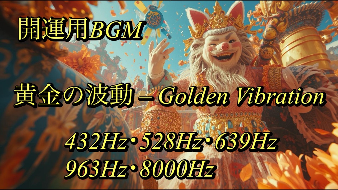【幸運用BGM】【432Hz+528Hz+639Hz+963Hz+8000Hz】BGM that brings good luck|幸運を呼び込むBGM|Golden Vibration