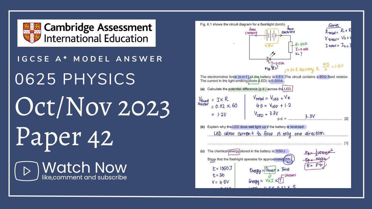 IGCSE Physics Paper 42 - Oct/Nov 2023 - 0625/42/O/N/23 (Q6-10) SOLVED