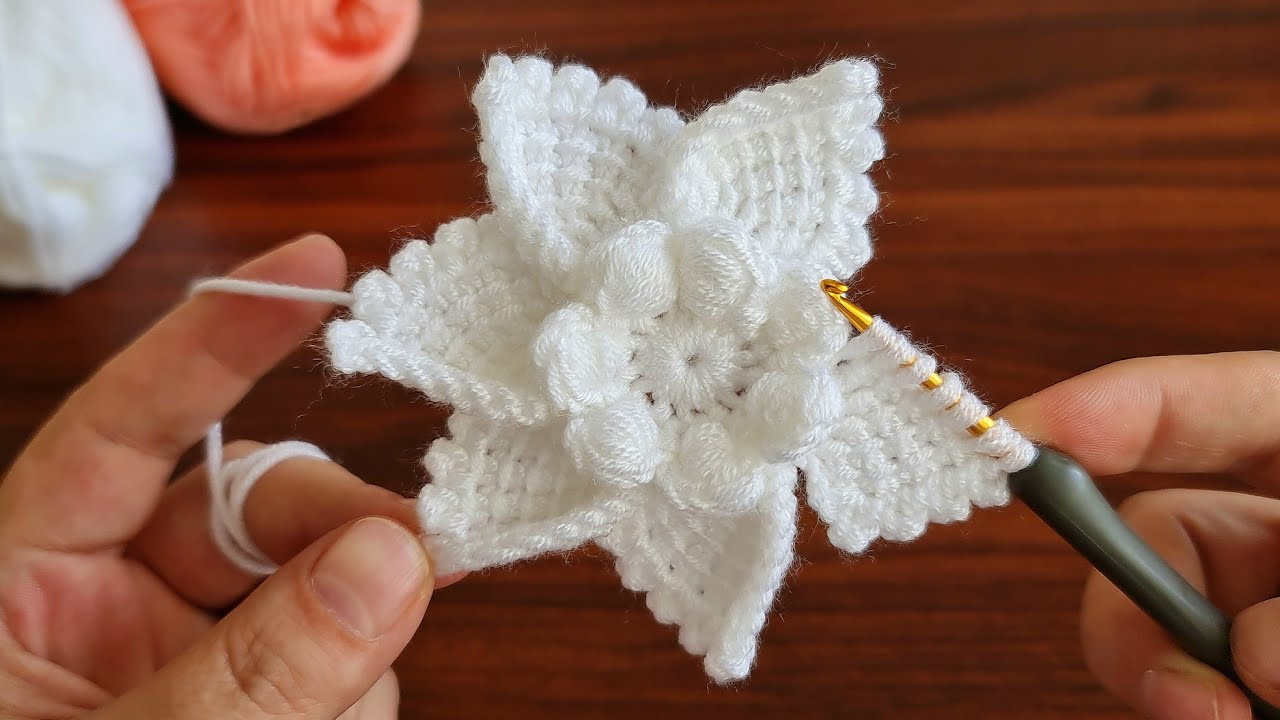 Super Easy Crochet Knitting Flower  Motif - Çok Kolay Tığ İşi Şahane Motif Örgü Modeli..