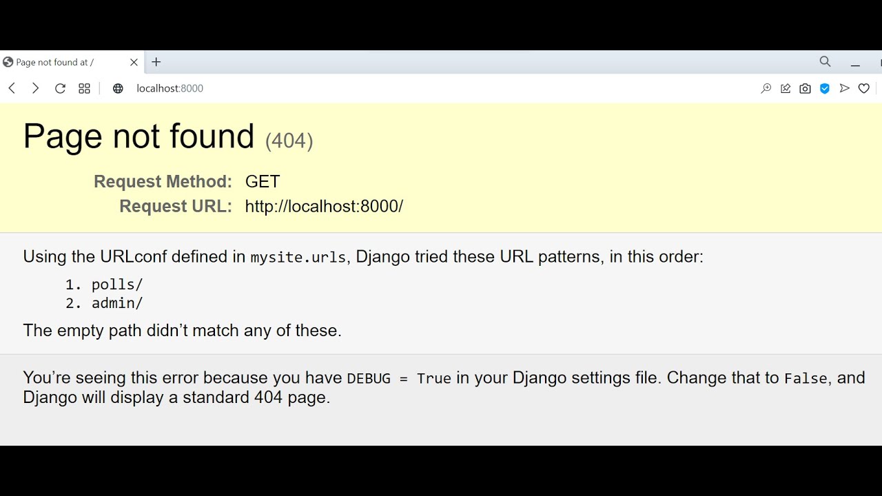 Page not found using the URLconf defined in mysite.urls polls admin | The empty path | Aryadrj | IT
