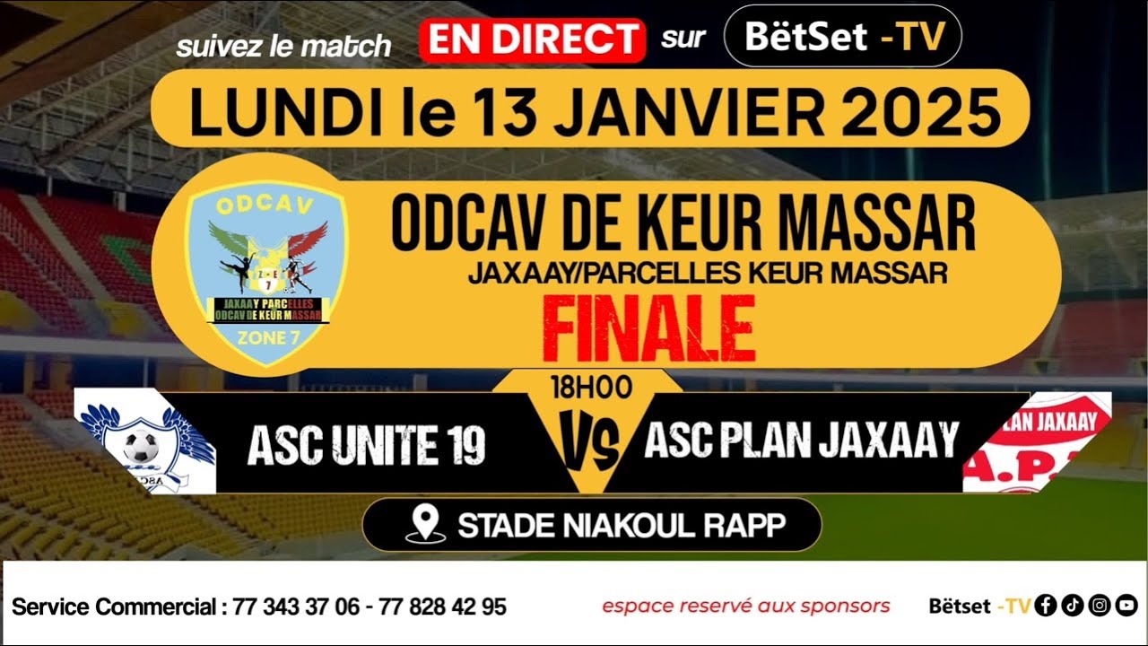 🚨 FINALE ASC U19 VS ASC PLAN JAXAAY STADE MINICIPALE NIAKOUL RAP ⚽️
