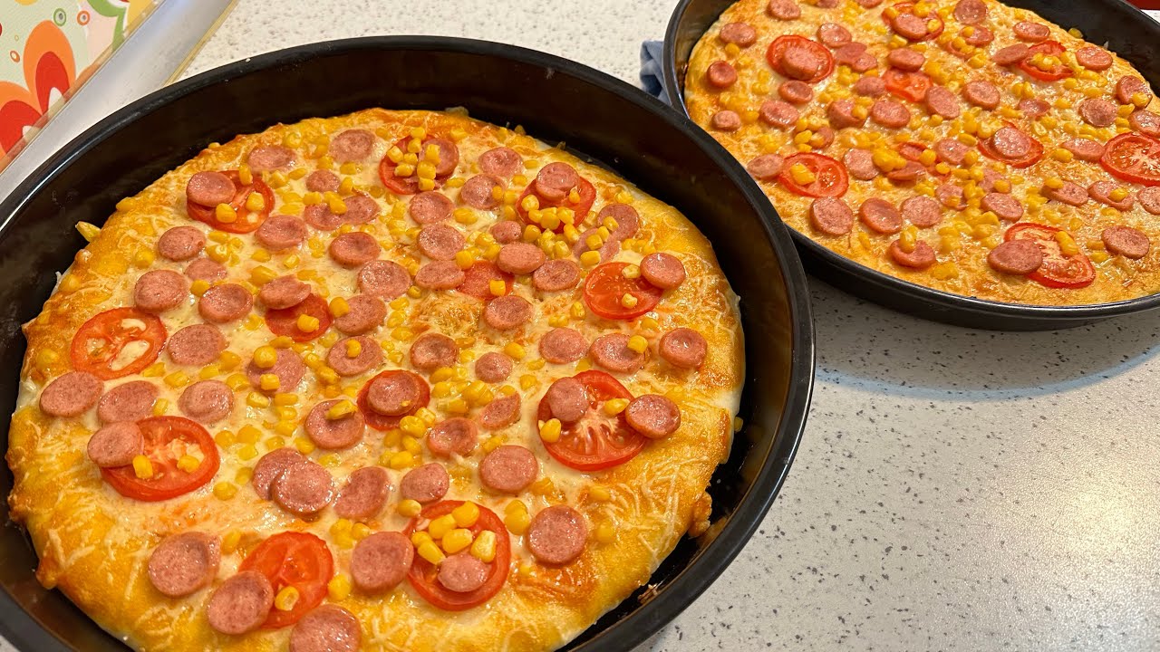 Pizza resepti/ Az ərzaqla 2 list pizza/ 2 tepsi pizza tarifi