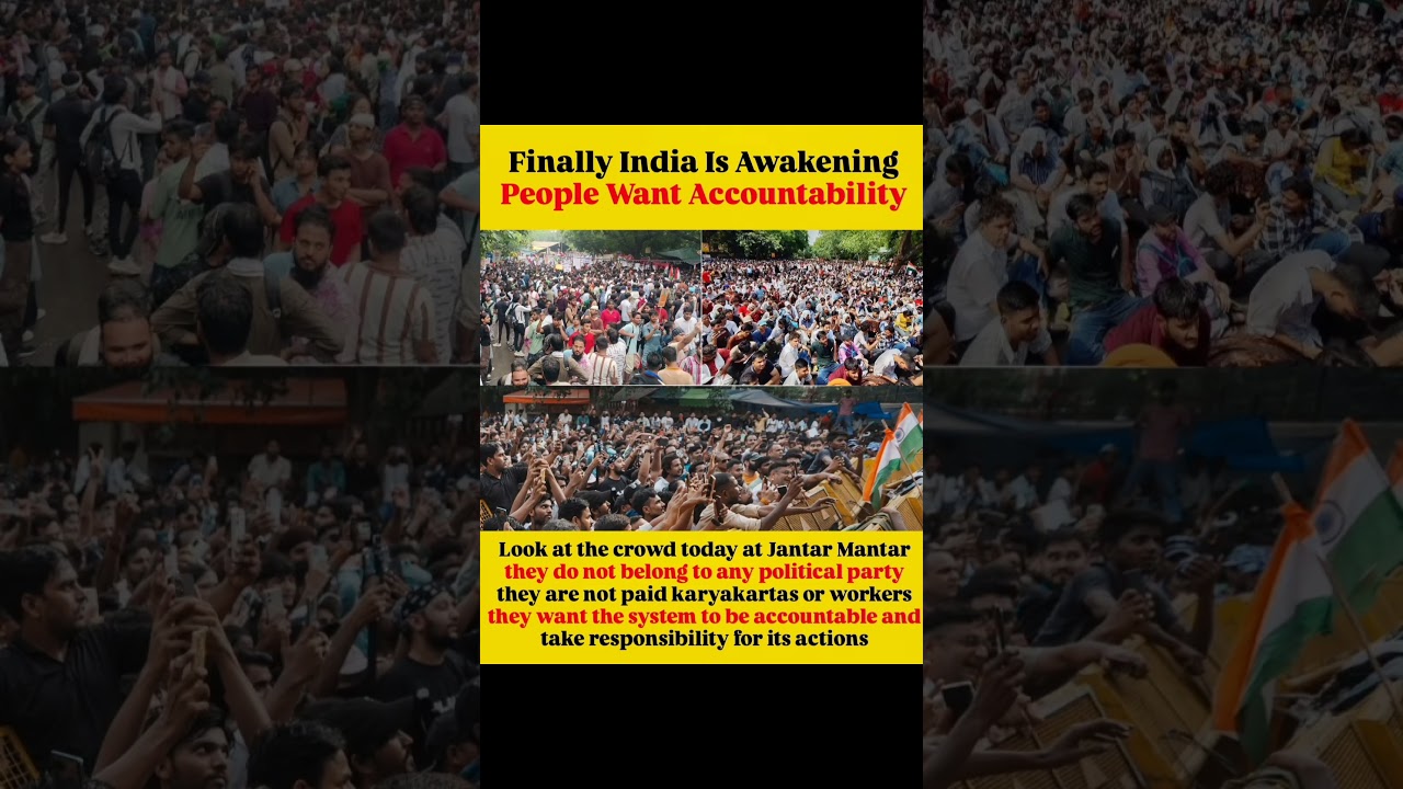 Huge crowd gathers at Jantar Mantar, demanding accountability and change. 🇮🇳