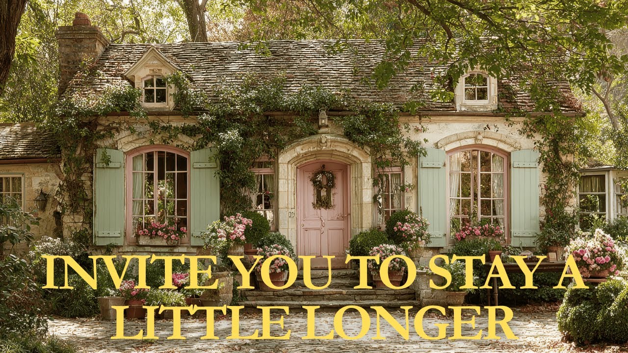 Romantic Floral English Country Cottage Aesthetic | Soft Green Walls, Blush Roses & Old-World Charm