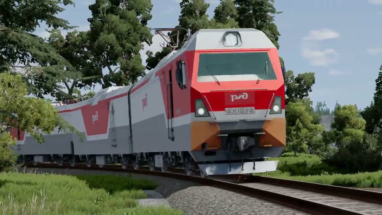 BeamNG.drive river_highway JSCo RZD 2ES10＋poluvagon