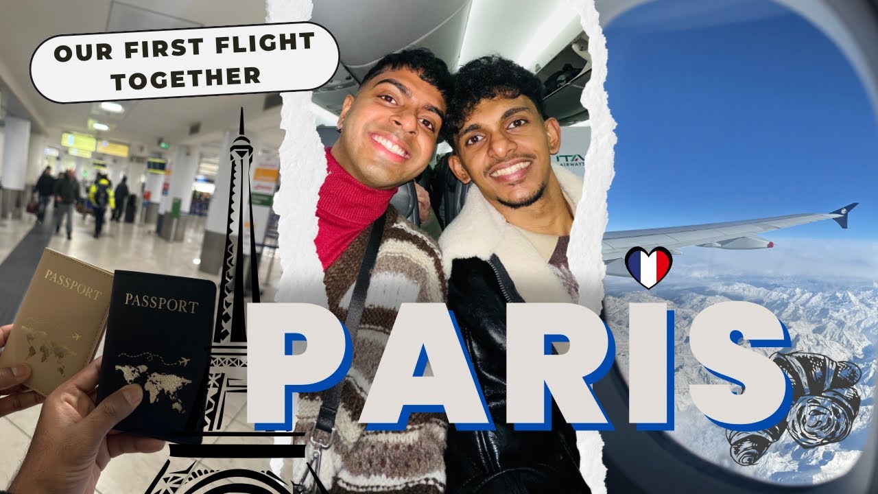 ආදරේ පුරෝගෙන පැරීසියට 🇫🇷 අපේ පලවෙනි ගුවන් ගමන ✈️අයිෆල් කුළුණ ළඟ හෝටල් කාමරේ 🥹❤️ Paris Vlog - 1
