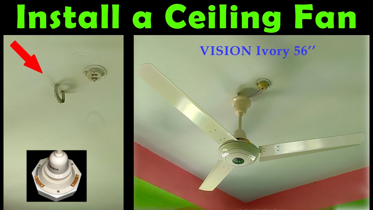 How to Install a Ceiling Fan | The Home Depot | VISION Super Ceiling Fan Ivory 56