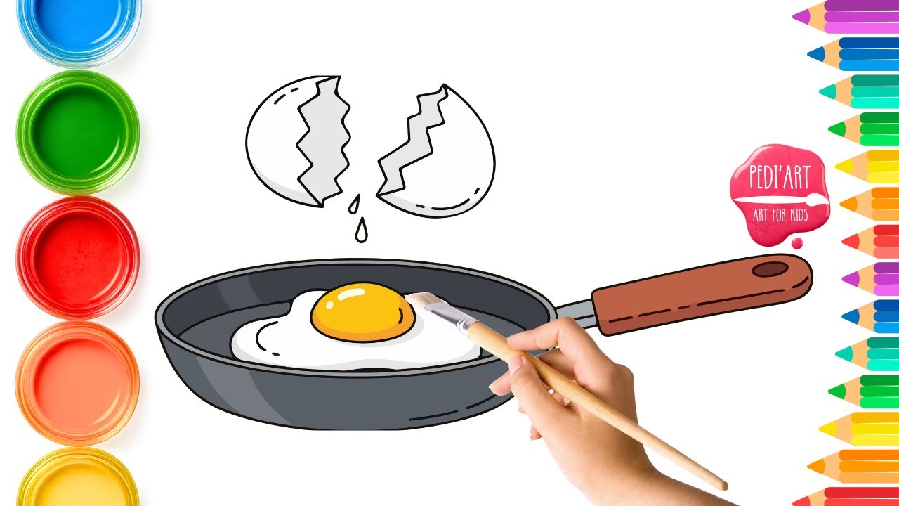 🎨🍳 Жареное Яйцо на Сковороде Акрилом | Лёгкий Рисунок и Живопись