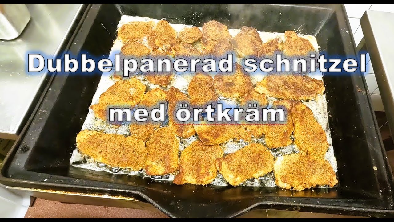 Dubbelpanerad schnitzel med örtkräm