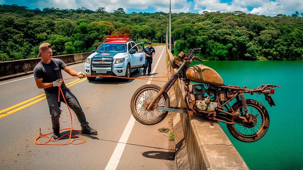 Pesquei uma MOTO INTEIRA do fundo da REPRESA