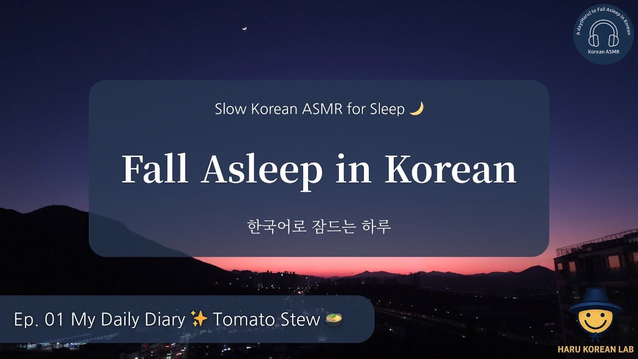 Korean ASMR for Sleep 🌙 My Daily Diary | Sleep In Korean! #01 🔵