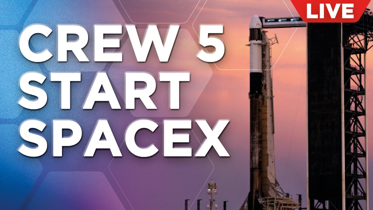 Live: SpaceX Falcon 9 Raketenstart mit Crew 5 mit Crew Dragon für die NASA zur ISS | auf Deutsch