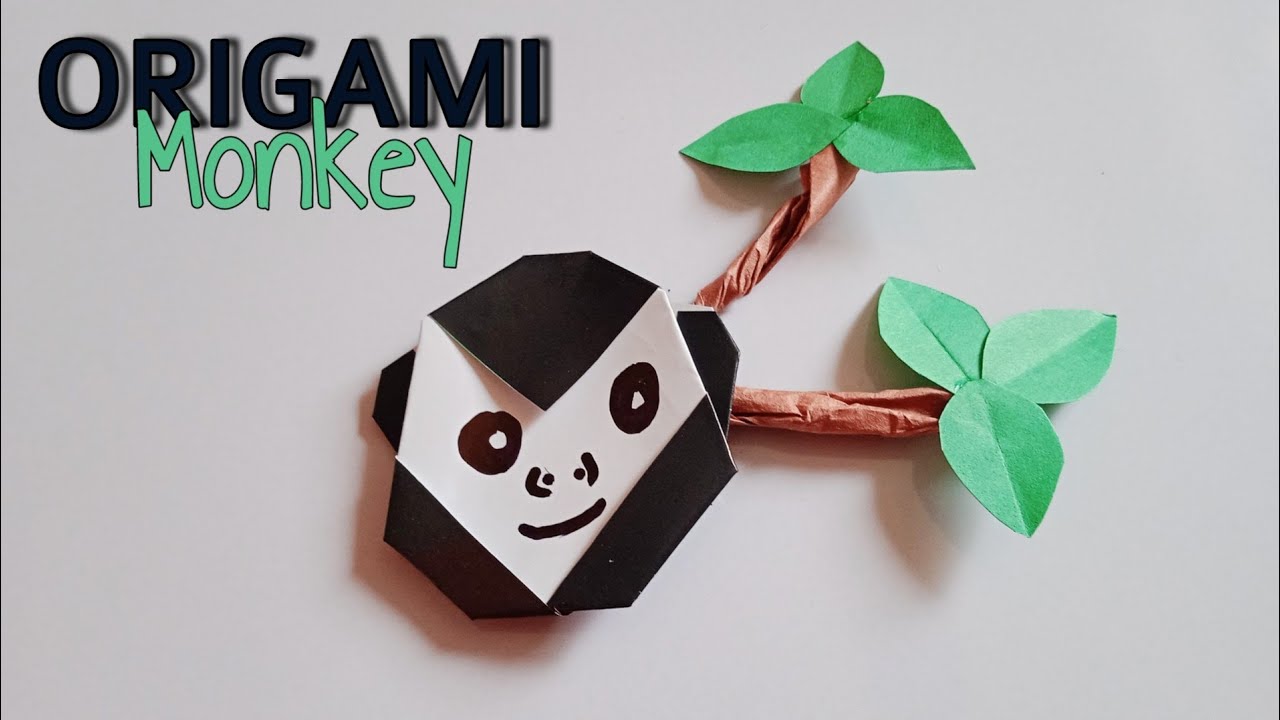 How to make an Origami monkey face । Monkey face tutorial। Easy and simple step by step paper animal