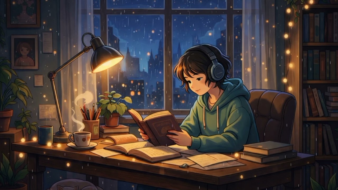 ساعة هدوء ومطر 🌧️ موسيقى للنوم والمذاكرة والاسترخاء | 1Hr Relaxing Rain & Lofi | Study Oasis